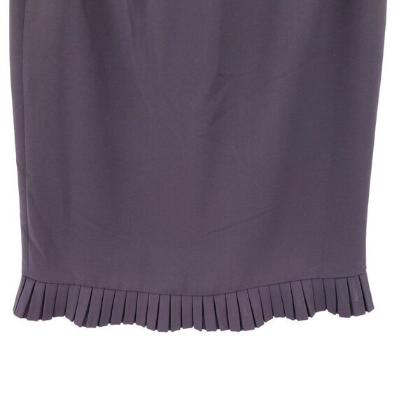 Vintage 80s Petite Skirt 10 Purple Pleated Ruffle Pink‎ Trim Trumpet Career Work - Picture 6 of 10